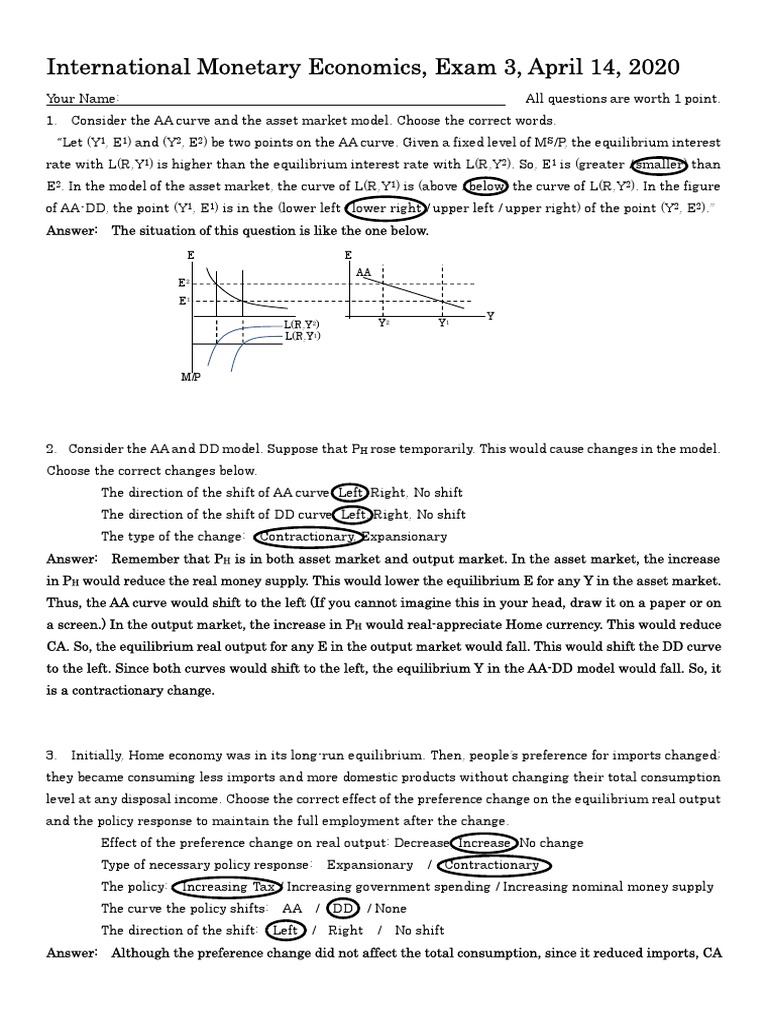 International Monetary Economics Exam | PDF | Exchange Rate | Long Run ...