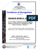 Certificate of Recognition: Sharon Rose B. Lucman