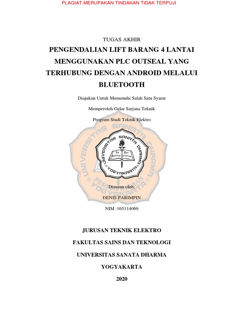 Kontrol Lift Barang 4 Lantai dengan PLC | PDF | Bisnis