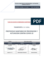 PROTOCOLO SANITARIO CONTRA EL COVID-19 TRANSPORTE FLUVIAL JV AREA OPERATIVA ADMINISTRATIVA Y PORTUARIA