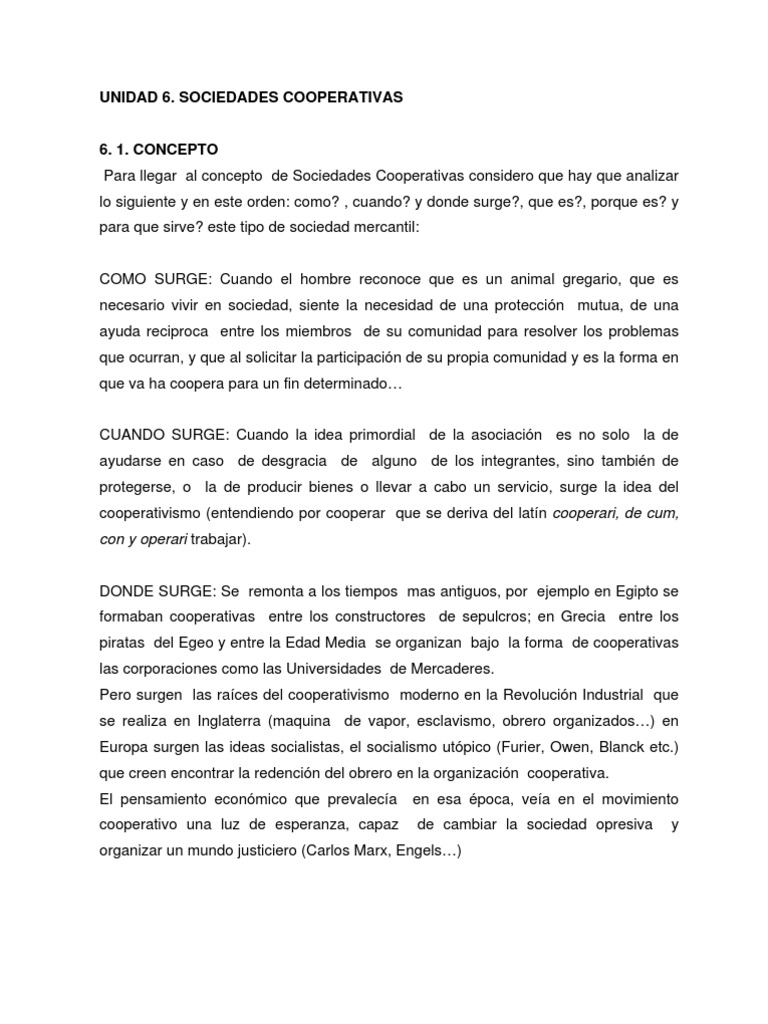 Importancia y Función de las Cooperativas | PDF | Cooperativa ...