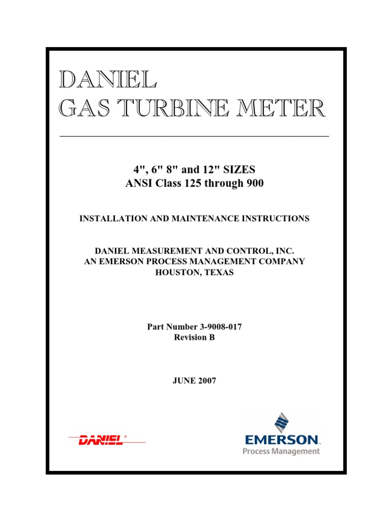 Gas Turbine Meter Installandmaint Instructions PDF
