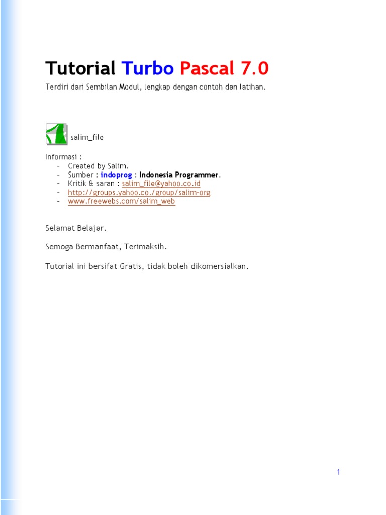 Tutorial Pascal | PDF