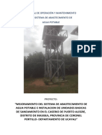 Manual de Operación Y Mantenimiento Del Sistema de Abastecimiento de Agua Potable