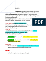 Week 6 Volcano Hazard: Learning Content Standard: Performance Standard: The Learners Develop A Family Emergency