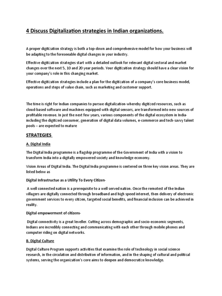Digitalization Strategies for India | PDF | Economies | Computing