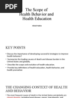 The Scope of Health Behavior Dan Health Education