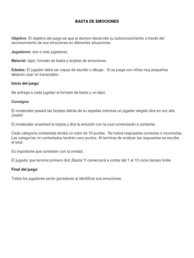 Basta De Emociones Pdf