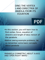 Finding Vertex, Focus, Directrix & Latus Rectum of Parabolas