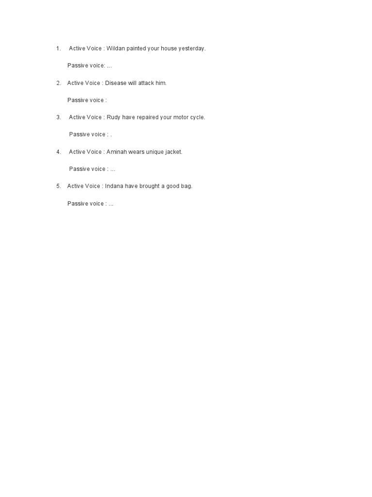 Active and Passive Voice Exercises | PDF | Home & Garden