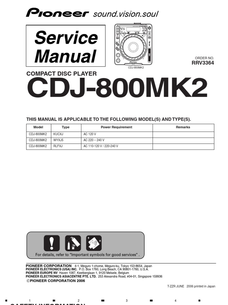 Pioneer CDJ-800mk2 Service Manual | PDF | Electrical Connector | Laser