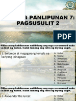 Araling Panlipunan 7 - Pagsusulit 2