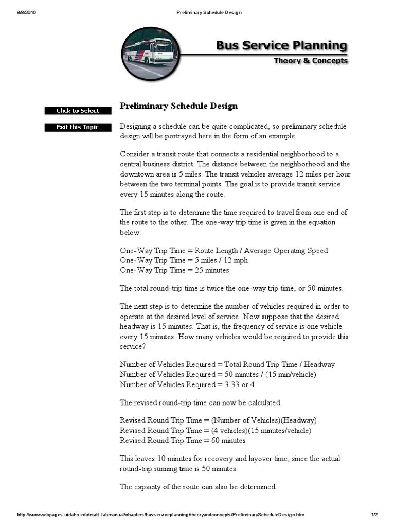 UIDAHO 1 Preliminary Schedule Design PDF Service Industries Transport