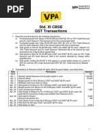 Std. Xi Cbse GST Transactions: Date Particulars Amount