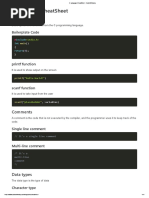 C Language CheatSheet - CodeWithHarry