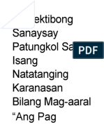 Replektibong Sanaysay Patungkol Sa Isang Natatanging Karanasan Bilang Mag-Aaral