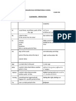 Chart For Reference: Shalom Hills International School SESSION-2021-22 Class Viii - English Classwork - Preposition