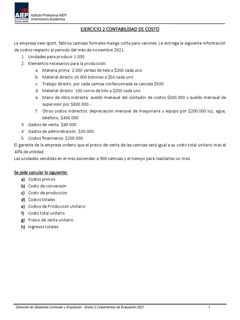 Ejercicios 2 y 3 Contabilidad de Costos | PDF | Depreciación | Contabilidad