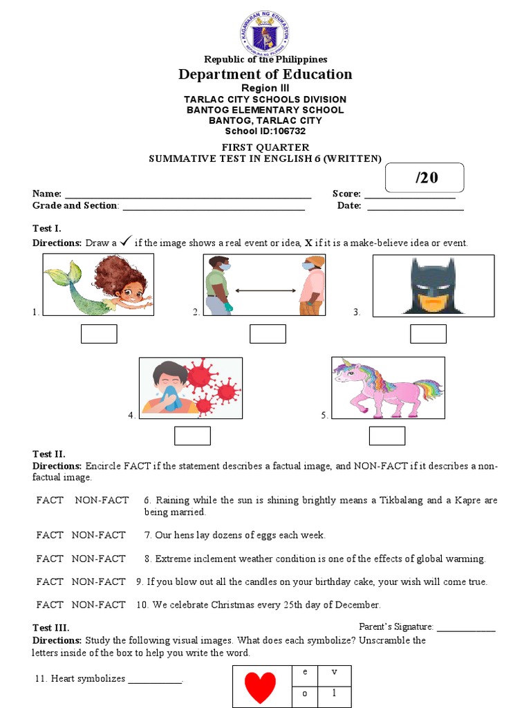 Grade 6 Summative | PDF | Subtraction
