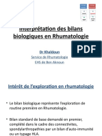TD Interprétation Des Bilans Biologiques en Rhumatologie