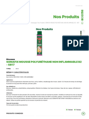 Somafix Mousse Polyurethane Non Inflammable B2 - S817