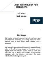 Information Technology For Managers: MS Word