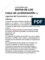 Fundamentos de los fines de la educación