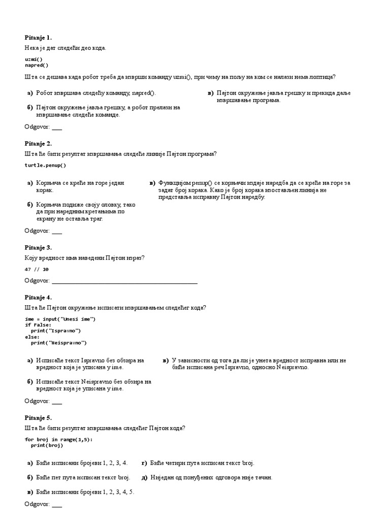 Test 6 Razred Maj | PDF