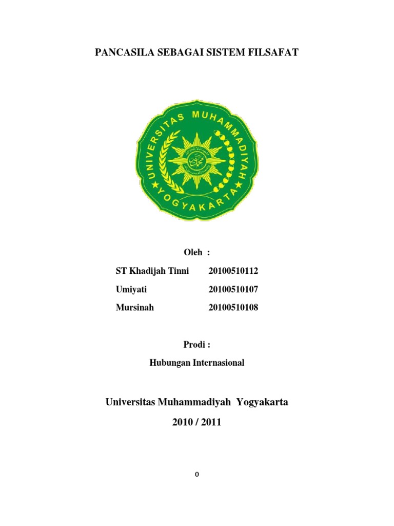 Makalah Pancasila Sebagai Sistem Filsafat Contoh Makalah