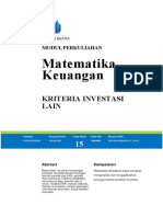 Modul Matkeu - 13 2018 Kriteria Investasi Lainnya