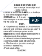 DECRETO RIO Nº 49581 DE 13 DE OUTUBRO DE 2021