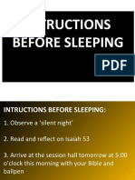 8 Instructions Before Sleeping