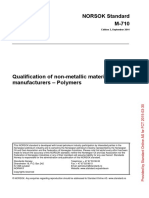 NORSOK M-710 2014 Qualification of Non-Metallic Materials and Manufacturers - Polymers