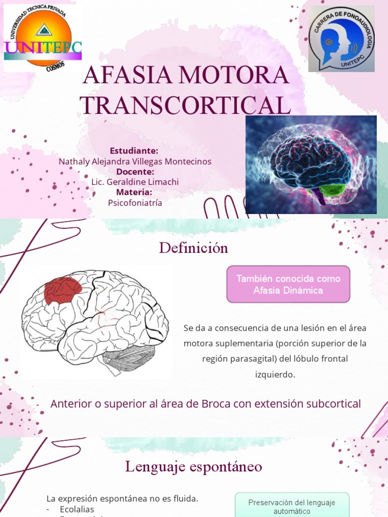 Afasia Motora Transcortical: Características | PDF | Afasia | Cognición