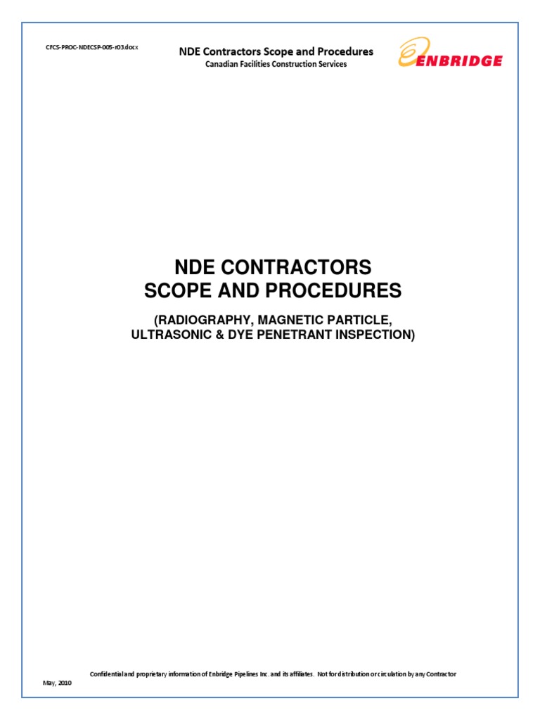 NDE Contractors Scope & Procedures | PDF | Nondestructive Testing ...