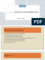 Lecture 6 Summarizing & Paraphrasing