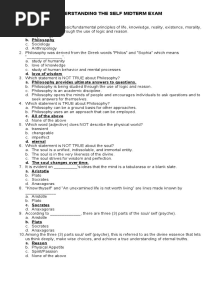 Understanding The Self Midterm Exam