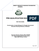 Pre-Qualification Documents: Punjab Government Servants Housing Foundation