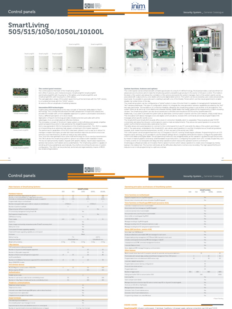 Smartliving 505/515/1050/1050L/10100L: Control Panels | PDF | Computer ...