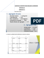 Dosificación concreto columnas losa vigas ACI ejercicios cálculo