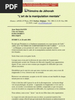 Temoins de Jehovah - L'Art de La Manipulation Mentale