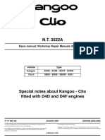 Renault Clio - Special Notes About Kangoo-Clio Fitted With D4D and D4F Engines
