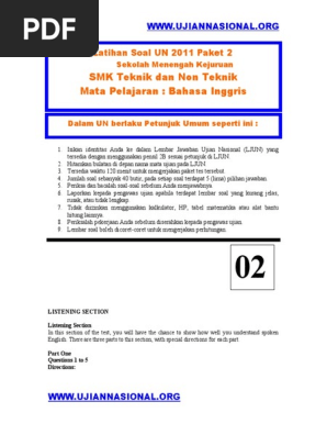 Latihan Un Paket2 Bahasa Inggris Smk Kode 02 Venice Airlines