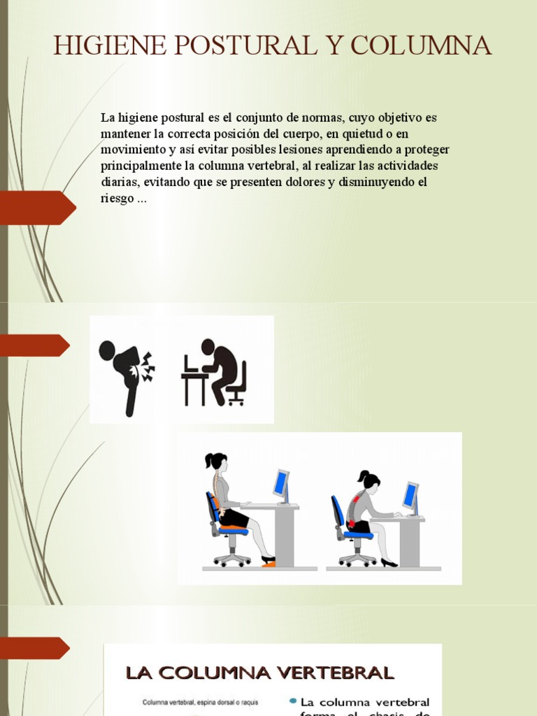 Higiene Postural y Cuidado de la Columna | PDF | Relaciones personales ...