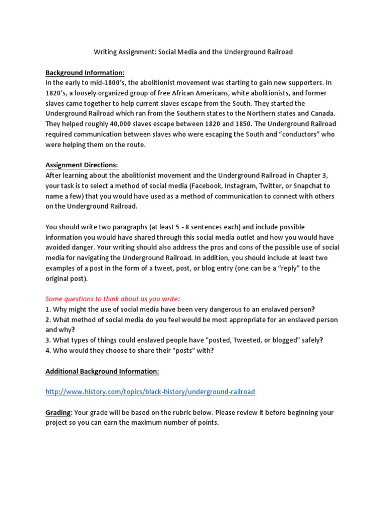 Background Information Some Questions To Think About As You Write