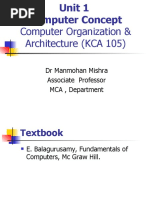 Computer Organization & Architecture (KCA 105) : DR Manmohan Mishra Associate Professor MCA, Department