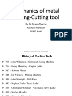 Mechanics of Metal Cutting-Cutting Tool: By: Dr. Pawan Sharma Assistant Professor SVNIT, Surat