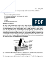 Shear Plane Angle Experiment