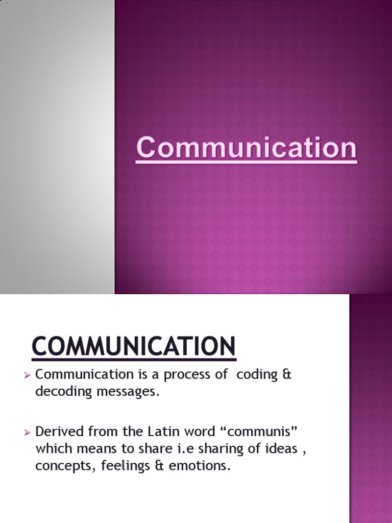 Communication Communication Cognitive Science