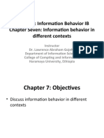 INFO 521 Chap 7 Information Behaviour Different Context